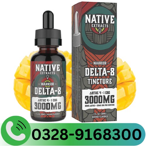 Native Extracts Warrior Delta8 4 1 CBG Tincture 3000mg in Pakistan