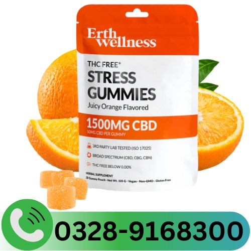 THC Free STRESS Gummies Vegan Juicy Orange in Pakistan