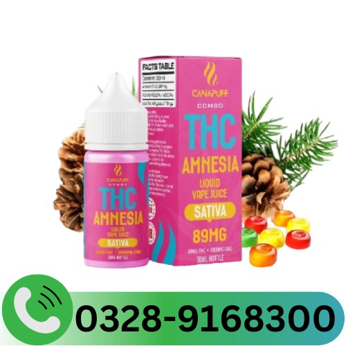 THC Liquid 89mg THC/2000mg CBG Amnesia 30ml In Pakistan